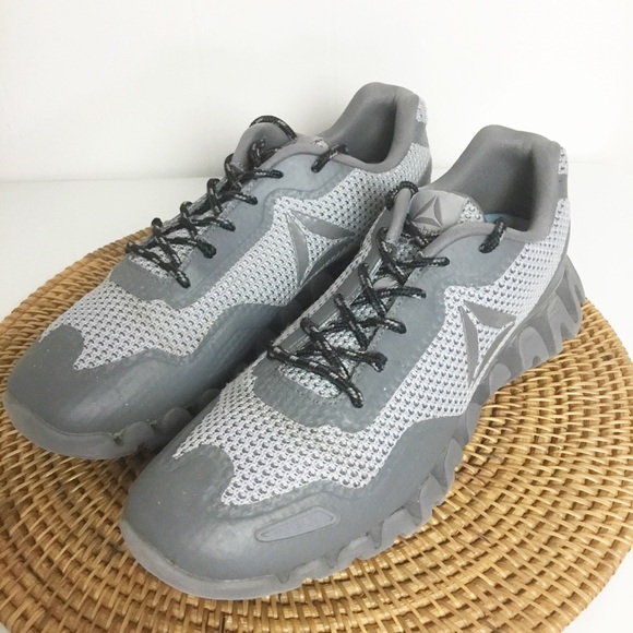 Reebok Zig Tech Gray Running Shoes Size 9.5 Mens - Picture 1 of 8